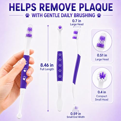Dog Toothbrush (Purple / 1 Count (Pack of 2))