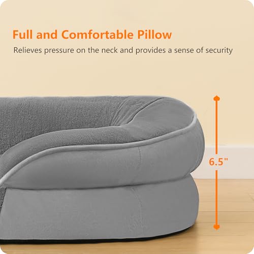 Orthopedic Waterproof Large Dog Bed Sofa (Large(42 x 31 x 6.5 inch) / Medium Grey)