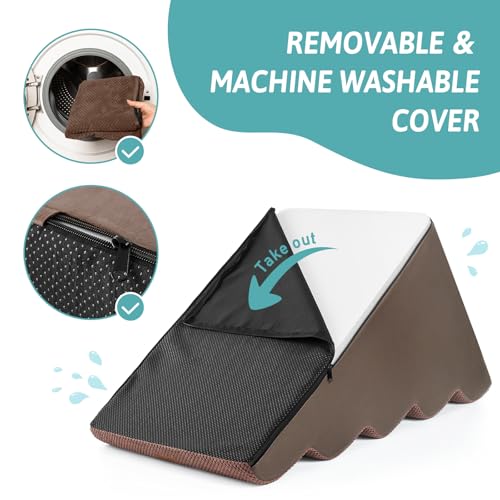 Extra Wide Dog Stair for Small Dog (Brown / Extra Wide:19.7"x33"x22.4")