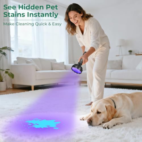 UV Black Light for Pet Urine Detection 128LED for Cat and Dog Urine Stains Carpet Furniture Floor and Home Cleaning