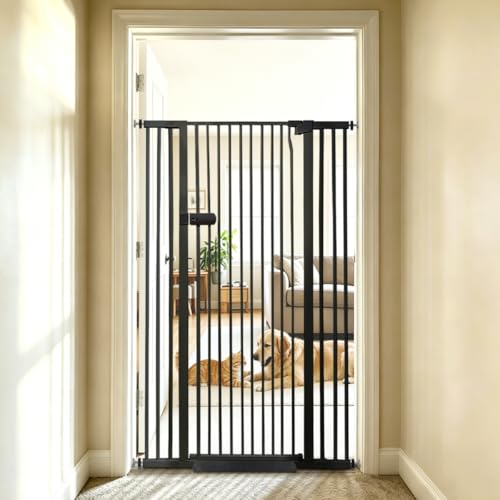 Extra Tall Cat Gate 61.02" High 29.92" (61.02" H-black / 29.92"-42.51" W)