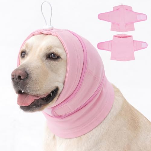 XL Ear Muffs for Dogs Noise (Pink / X-Large (17.7"/45cm Neck Girth))