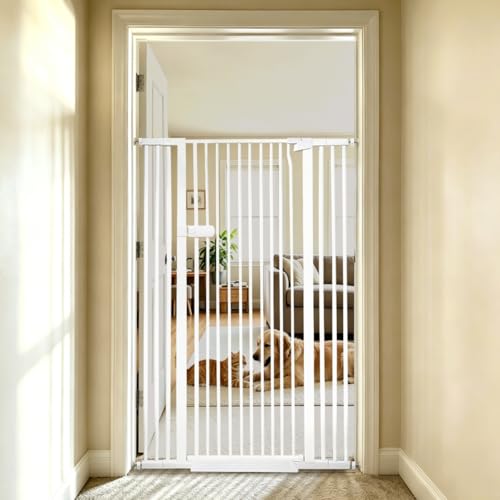 Extra Tall Cat Gate 55.12" High 29.92" (55.12" H-white / 29.92"-42.51" W)