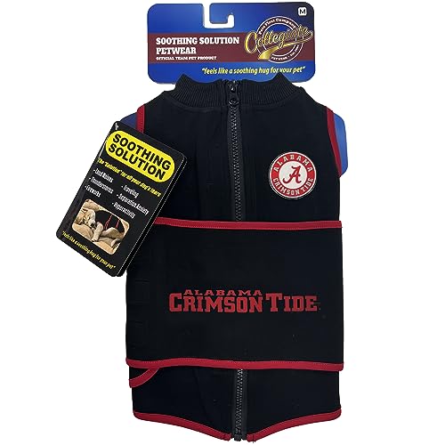 NCAA Alabama Crimson Tide Dog Anxiety Calming Shirt Soothing Vest (Small / Alabama Crimson Tide)