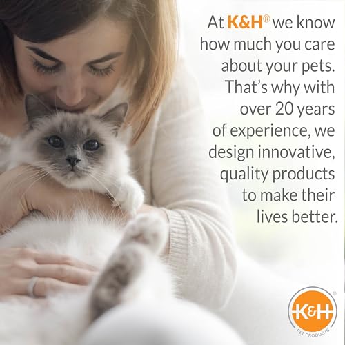 K&H Heated Cat Bed (Navy/Geo Flower / 17 X 15 X 13 Inches / Heated)