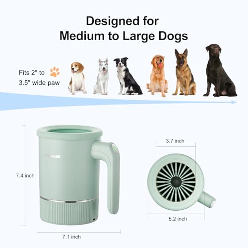 Automatic Dog Paw Cleaner Cup Paw Washer for Medium & Large Dogs (Green / Medium & Large Dogs)