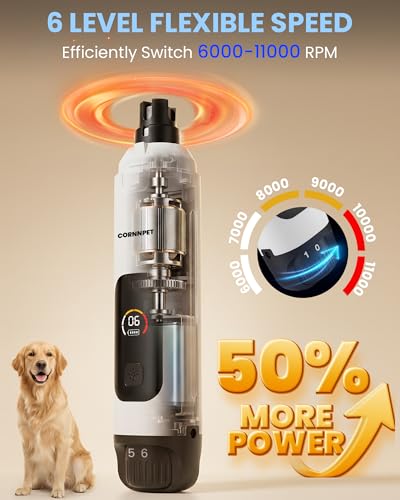 Dog Nail Grinder with New LCD Display (White)