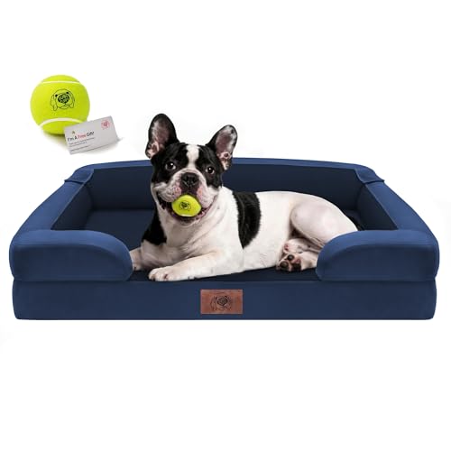Waterproof Orthopedic Dog Bed for Medium Large Sized Dogs (30 x 20 x 3 in / Sapphire blue)