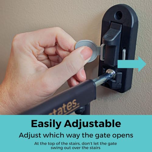 Toddleroo Easy Swing & Lock Baby Gate for Top of Stairs (Matte Bronze / 36" Tall)