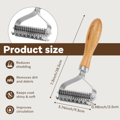 Undercoat Rake for Dogs (2 Sides Dematting Comb)