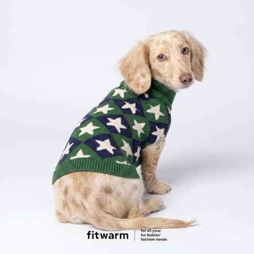 2 Pack Star & Color Block Dog Jacquard Sweater (XX-Large / Star & Color Block)