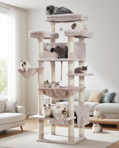 Cat Tree 74" Tower for Large Cats (74 inch / Muchroom)