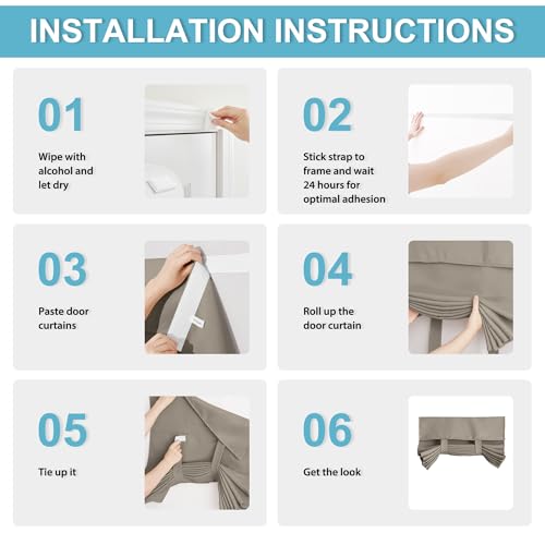 Blackout Door Curtains 80 inch Length (Sand / 26"W x 80"L (Pack of 1))