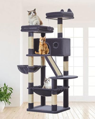 Sturdy Cat Tree (Smoky Gray / 57.5 Inches)