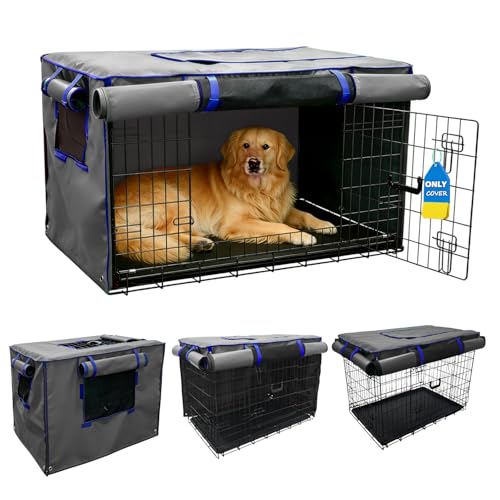 48 Inch Grey Dog Crate Cover (48.0"L x 30.0"W x 33.0"H / Grey)