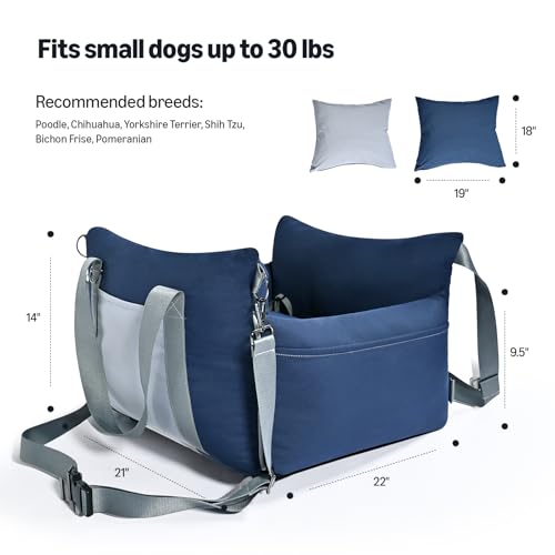 Dog Car Seat Pet Booster Car Seat for Small Medium Dogs (Blue)