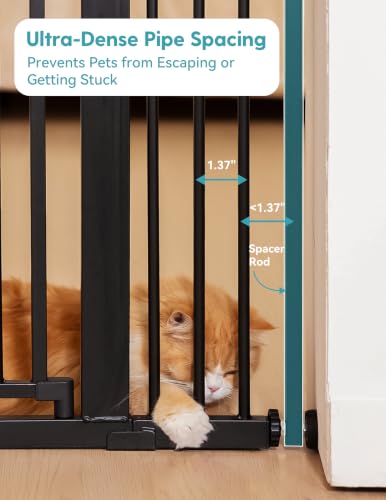 71" Extra Tall Pet Gate (Black / 71" Tall, 29-43" Wide)