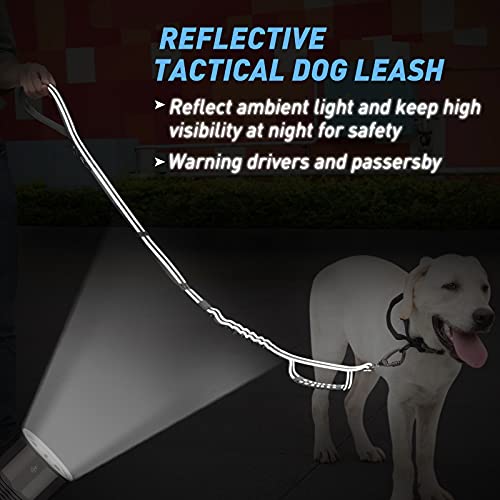 Tactical Bungee No Pull Strong Dog Leash (Rflective Black)