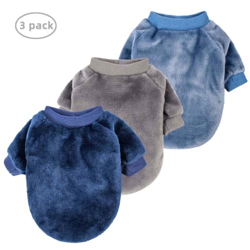 Small Dog Sweater for Dog Boy (Grey,Blue,Navy / XX-Small)