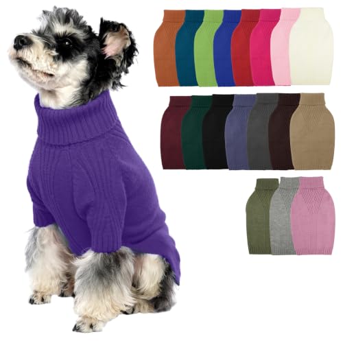 Turtleneck Dog Sweater (Dark Purple / Medium)