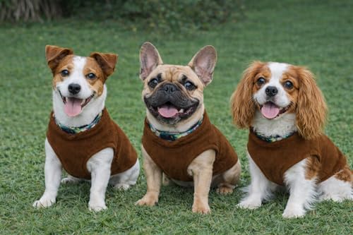 Dog Fleece Vest Sweater with Leash Ring (XL (17-25lbs) / Chocolate Brown)