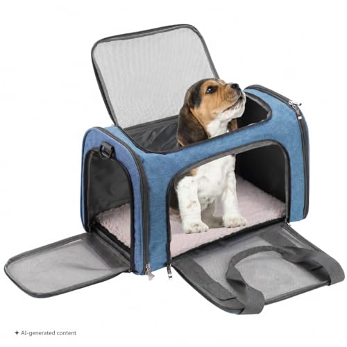 Pet Carrier 17.5" x 11.2" x 11.5" (Blue)
