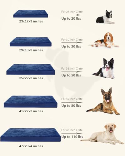 Orthopedic Dog Bed for Medium Dogs with Waterproof Lining (Blue / 29.0"L x 18.0"W x 3.0"Th)