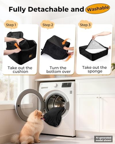 Dog Car Seats for Small Dogs Up to 35 lbs (Black)