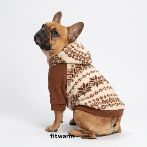 Snowflake Dog Fleece Hoodie (X-Large / Brown)