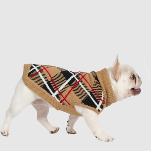 Fall Dog Sweater for Small Medium Large Dogs (Beige / Medium(Back Length 16"))