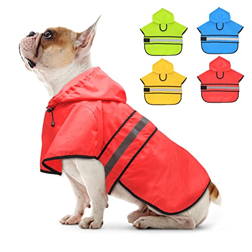 Reflective Dog Raincoat （Medium (Bright Red / Medium)