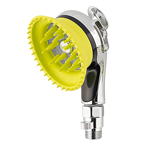 Chrome Handheld Shower Head with Dog Brush
