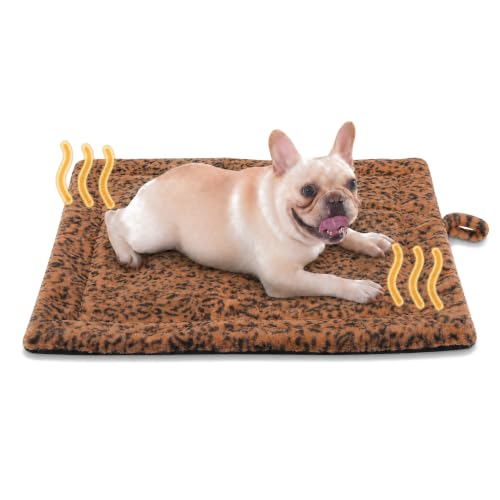 Self Warming Cat Pad for Cats and Dogs (30 x 24 inch / Brown/Black)