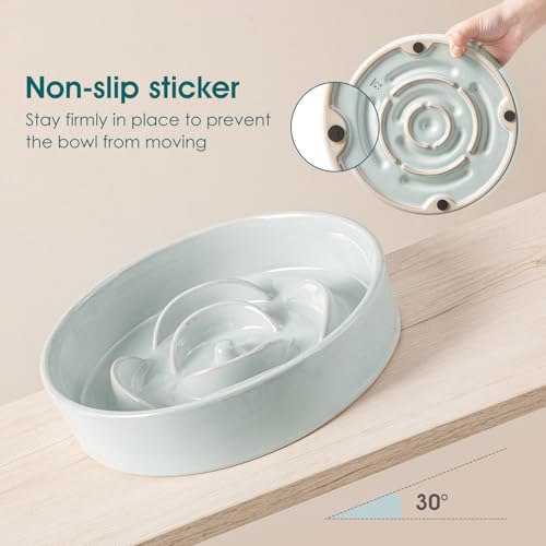 Slow Feeder Dog Bowl (M - 1.5 Cups / Grayish Cyan)