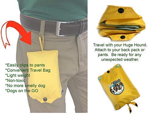 Extra Large Dog Yellow Rain Rover Raincoat with Half Hood XL