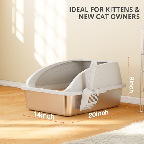 Stainless Steel Cat Litter Box with Lid (Grey)