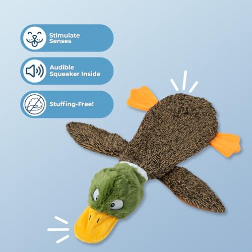 2-in-1 Fun Skin Stuffless Dog Toy - Wild Duck, Large (Brown/Wild Duck / Large)
