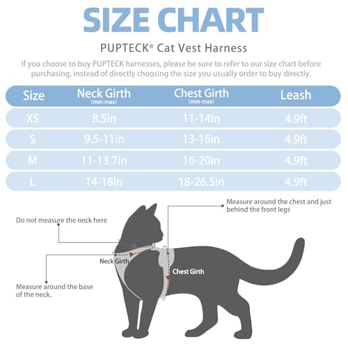 Cat Harness and Leash Set Escape Proof Reflective Cat Walking Harness Adjustable Soft Breathable Mesh Vest for Small Pets (S (NECK 9.5"-11", CHEST 13"-16") / Sky Blue)