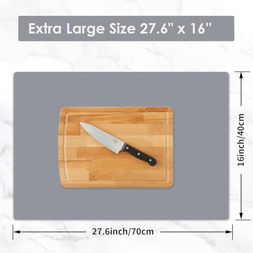 Extra Large Silicone Mats for Kitchen Counter (06-matte Gray / 27.6"L x 16"W)