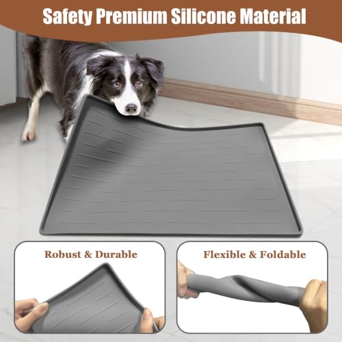 24"x16" Large Dog Food Mat (Beige / 24"L x 16"W)
