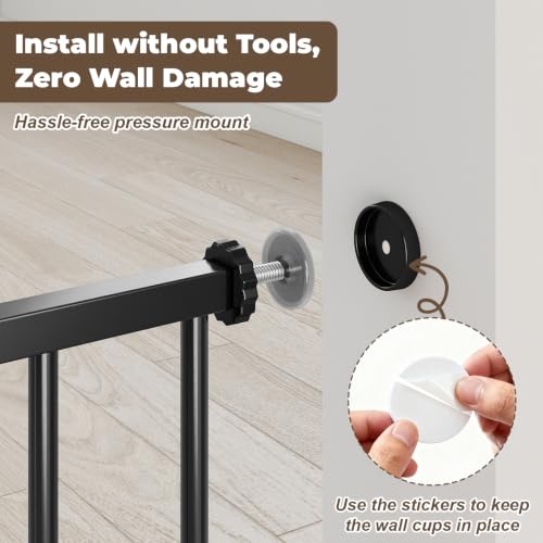 29" 45" Baby Gate for Stairs & Doorways (Black / 29-45"Wide, 30"Tall)