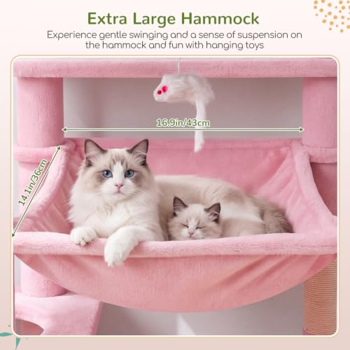 F70 Pro Pink Heavy Duty Cat Tree Tower for Indoor Large Cats (70inch / Pink)