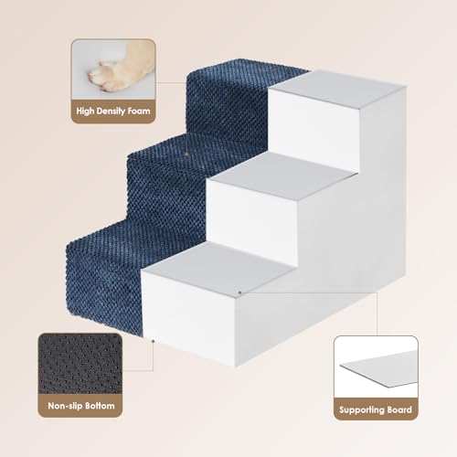 Dog Stairs for Small Dogs 13.5" H (Navy / Standard 15" x 18" x 13.5")