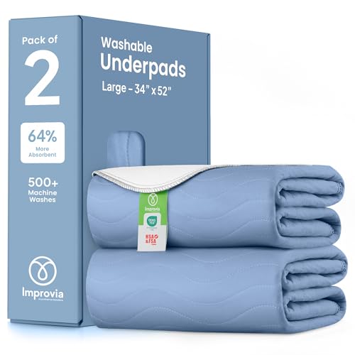 Washable Underpads (Blue / 34"x52" (Pack of 2))