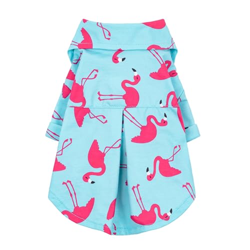 Flamingo Hawaiian Dog Shirt (X-Large / Flamingo)