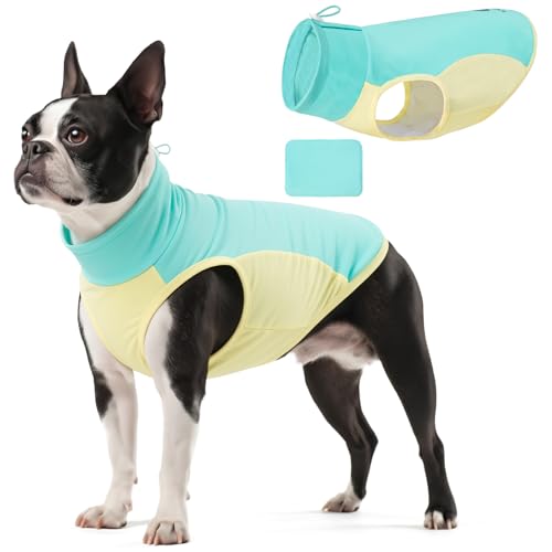 Dog Cooling Vest Evaporative Turtleneck Dog Cooler Jacket for Summer (Blue / Small (4-7lbs))