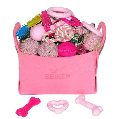 20 Pack Pink Puppy Chew Toys (Pink)