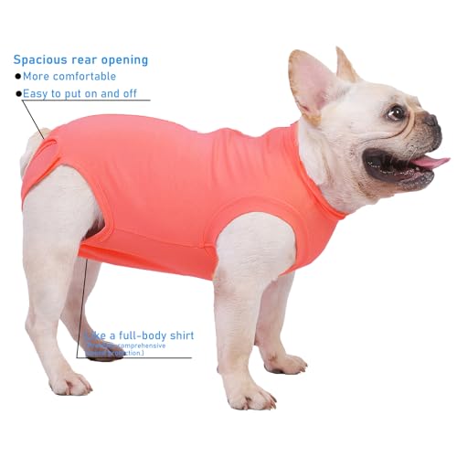 Dog Surgery Recovery Suit (M(Back12 - 14" Chest 17 - 20" Weight16 - 24lb) / Light Red)