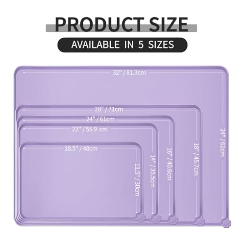 Silicone Pet Feeding Mat (Lilac Purple / 24" x 16")