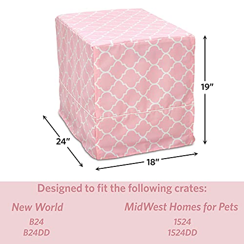 MidWest Homes for Pets Small Dog Crate Cover Featuring Teflon Fabric Protector (Pink / 24 Inch)